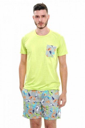 pijama de dinossauros curto masculino verao 5