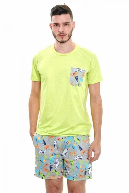pijama de dinossauros curto masculino verao 5