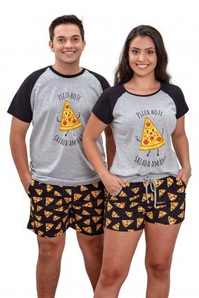 Pijama de Pizza Casal Curto Algodão - Mania Pijamas 2