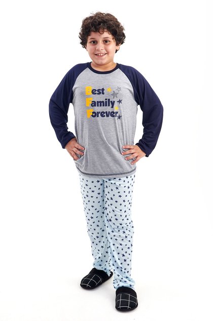 pijama de inverno infantil masculino menino em malha estrelas bff mania pijamas 4