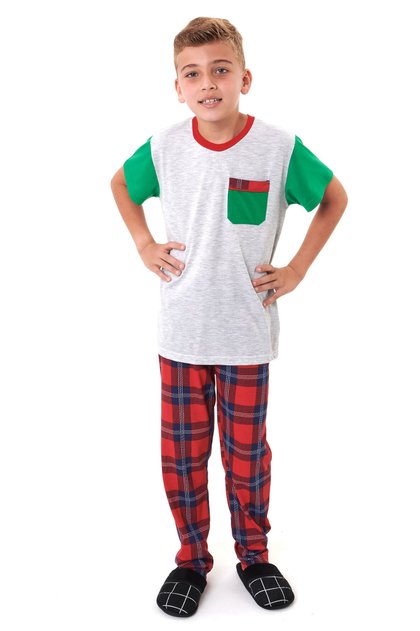 pijama de natal infantil masculino menino xadrez com calca mania pijamas essa imagem possui direitos autorais 4