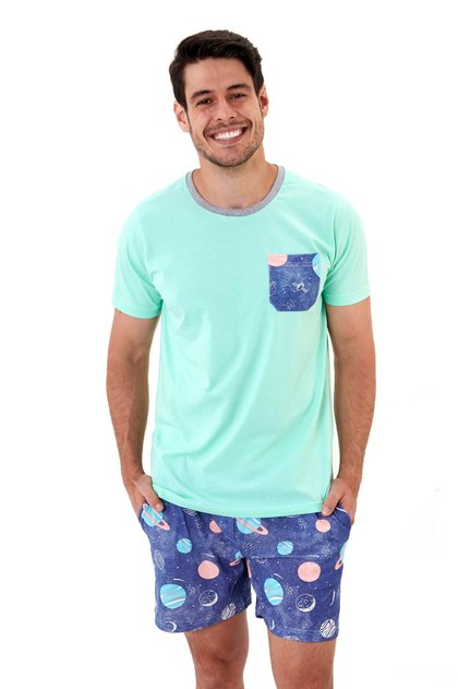 pijama masculino curto 100 algodao planetas mania pijamas essa imagem possui direitos autorais 3