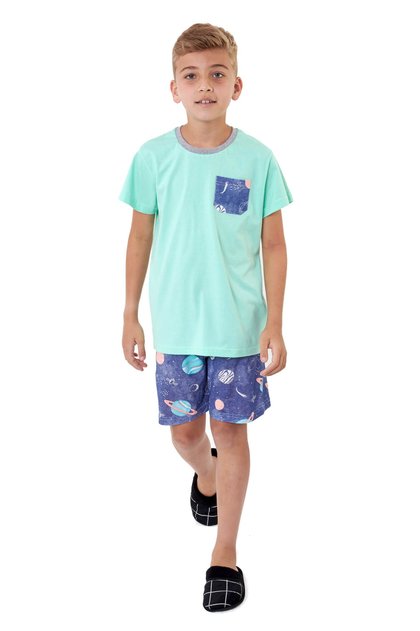 pijama infantil e juvenil masculino menino curto com shorts planetas 100 algodao 3