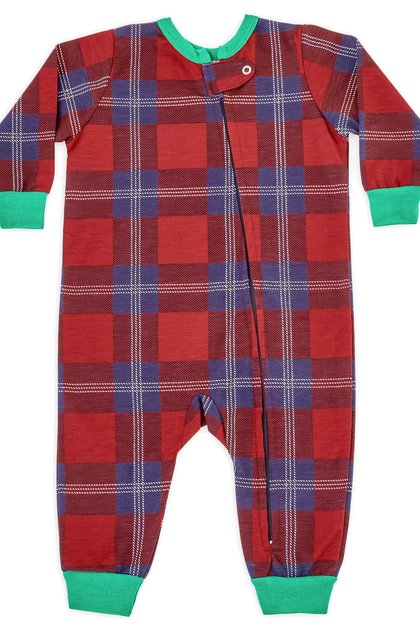 macacao de bebe natal xadrez comprido mania pijamas 1