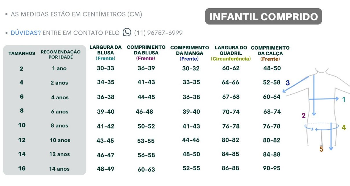 Tabela Infantil Longo