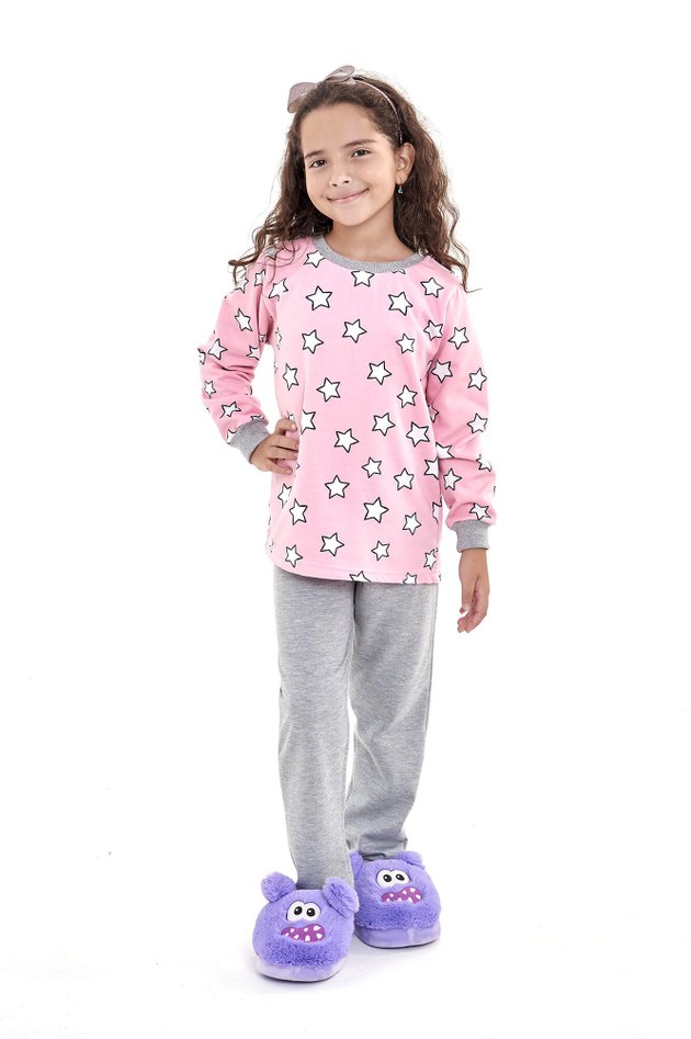 pijama infantil fanelado menina estrelas mania pijamas 3