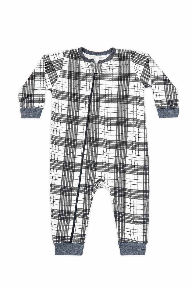 pijama macacao para bebe longo xadrez mania pijamas