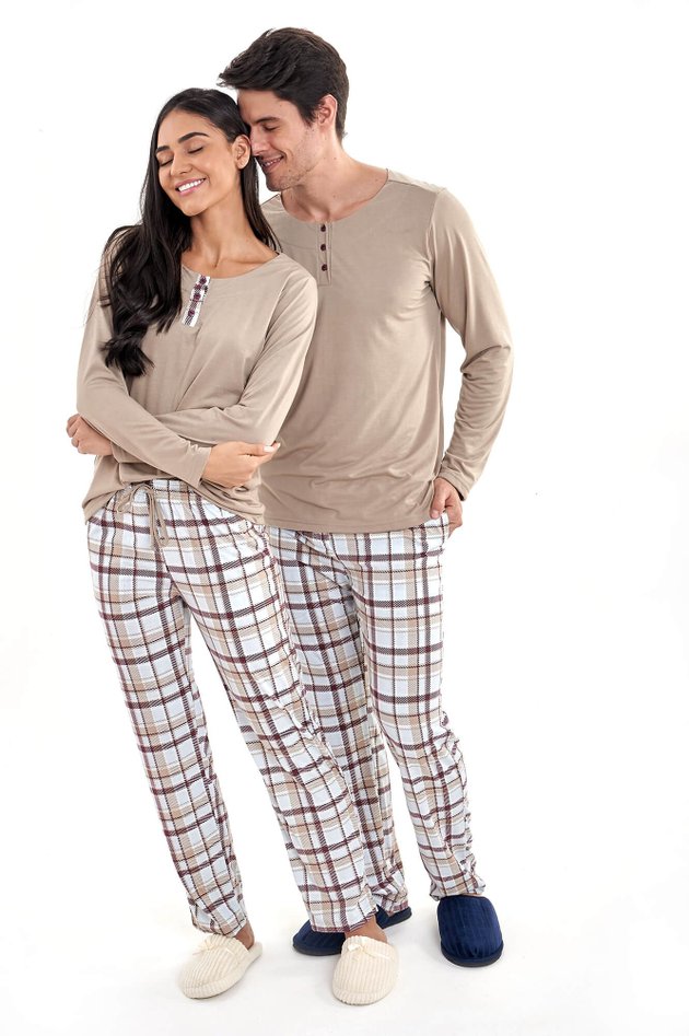 pijama de casal xadrez inverno longo calca mania pijamas 1