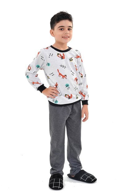 pijama flanelado infantil juvenil menino raposinhas 1