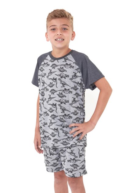 pijama masculino infantil juvenil dinossauros curto verao estampado 1