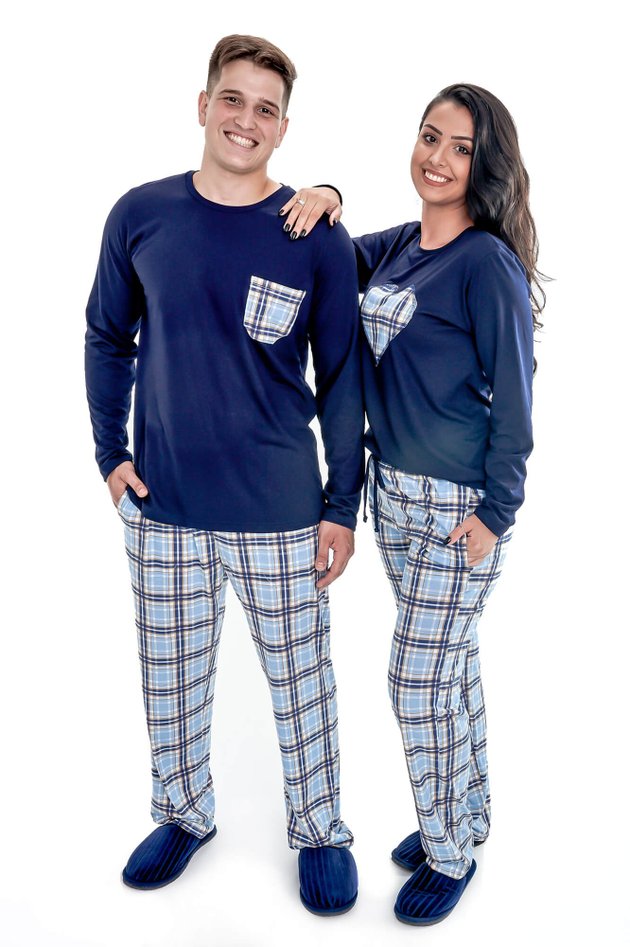 pijama casal combinando inverno longo xadrez mania pijamas 2