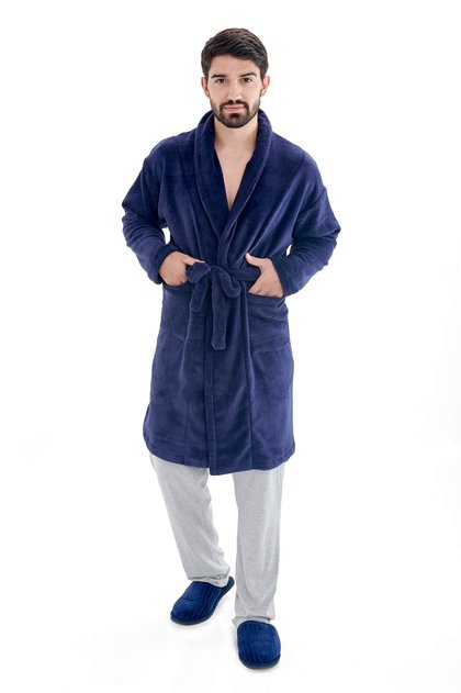 roupao masculino fleece marinho feminino inverno mania pijamas 3