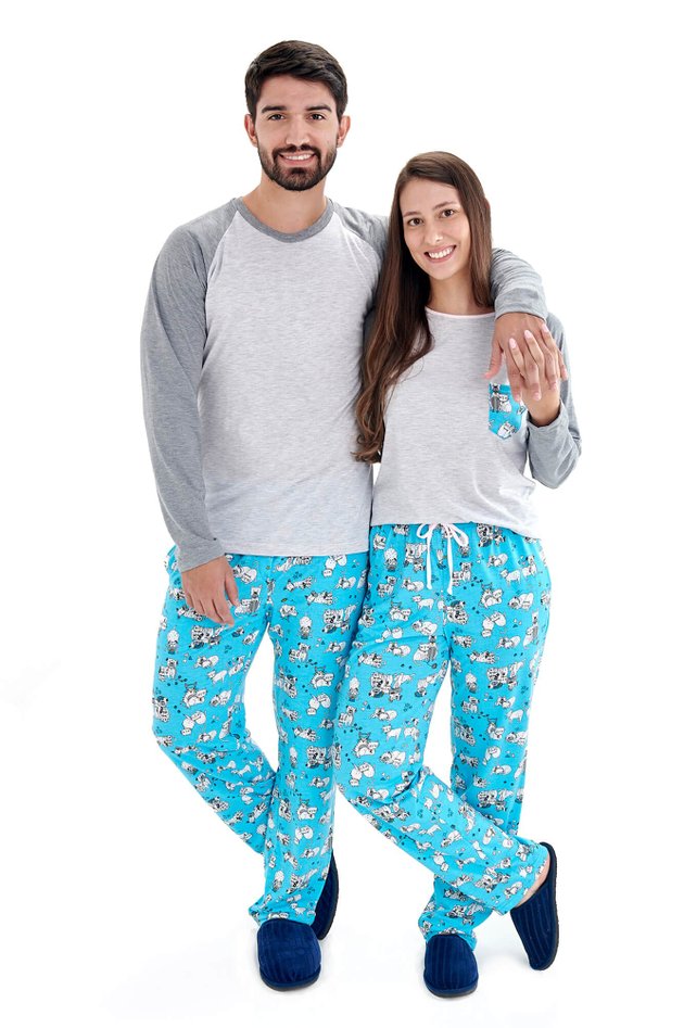pijama de casal inverno combinando pets mania pijamas 1