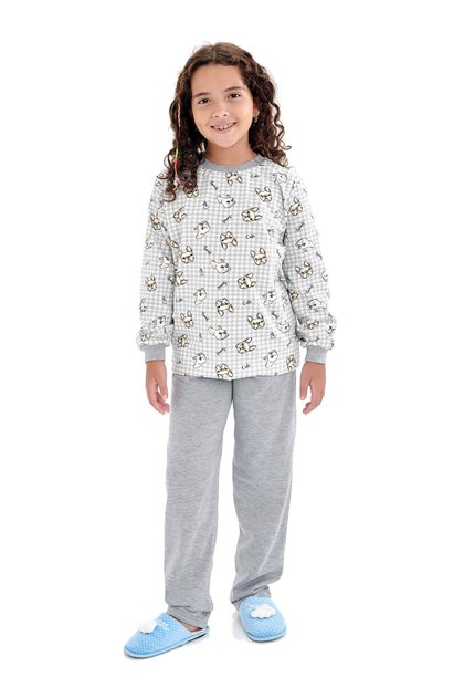 pijama flanelado infantil menina estampa dogs 3
