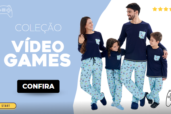 Pijamas Família Vídeo Games - Inverno 2023