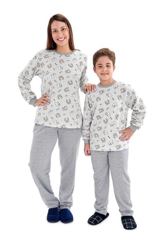 pijama mae e filho flanelado familia dogs inverno mania pijamas 1