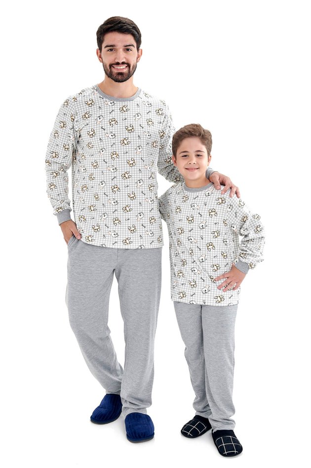 pijama pai e filho flanelado familia dogs inverno mania pijamas 2