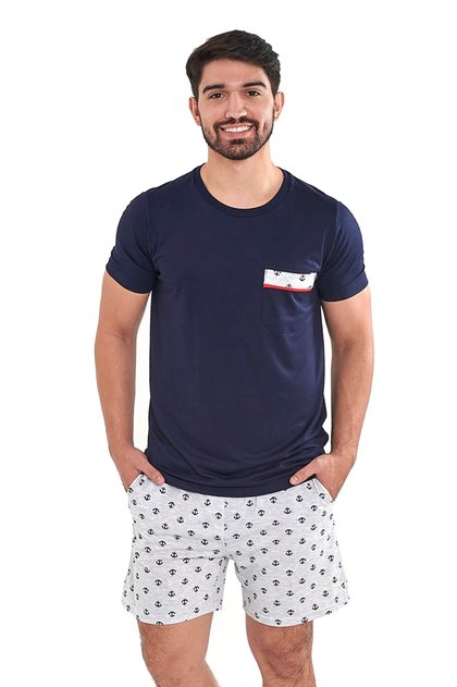 pijama masculino curto estampa nautica mania pijamas 3
