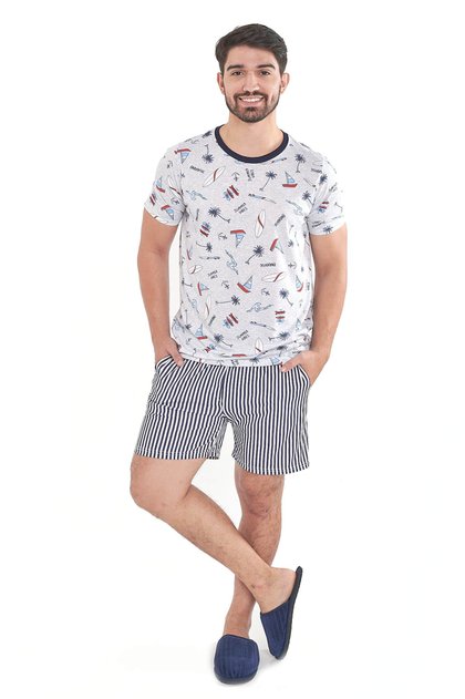 pijama masculino curto com shorts summer vibes mania pijamas 2