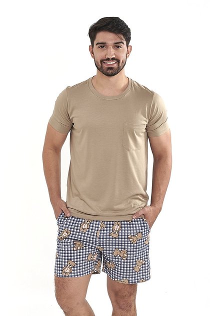 pijama masculino curto com shorts estampa ursinhos 2