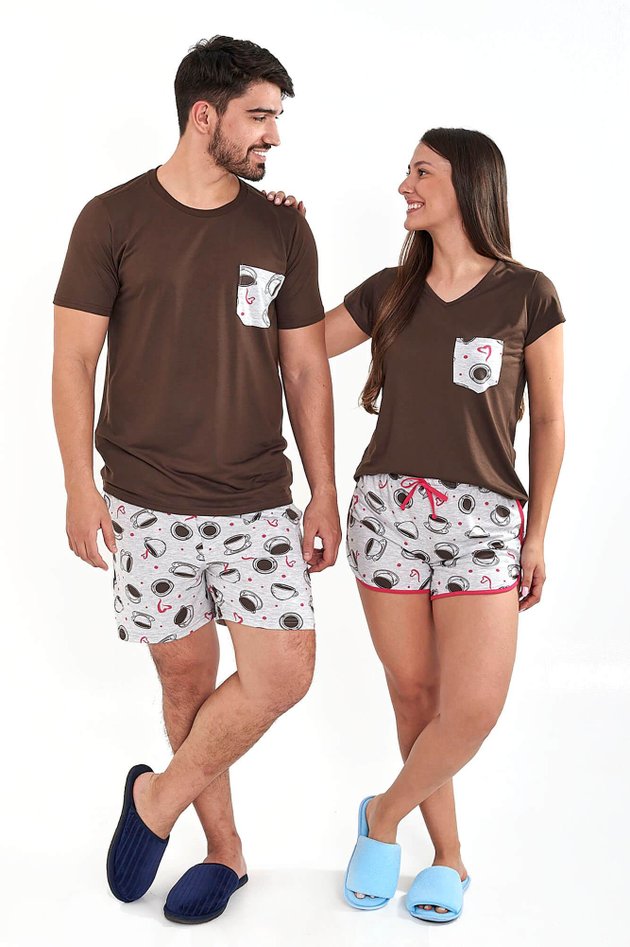 pijamas de casal combinando estampa coffee lovers 2