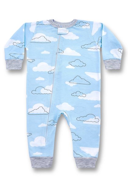 pijama macacao bebe longo inverno nuvens 2