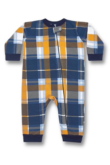 pijama macacao bebe longo inverno xadrez marinho 2
