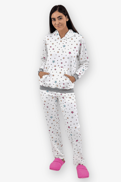 conjunto flanelado feminino pijama inverno estampado estrelas mania pijamas 3
