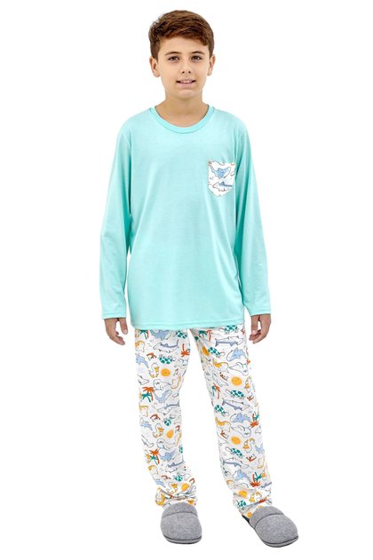 pijama infantil menino inverno masculino longo fundo do mar mania pijamas 3